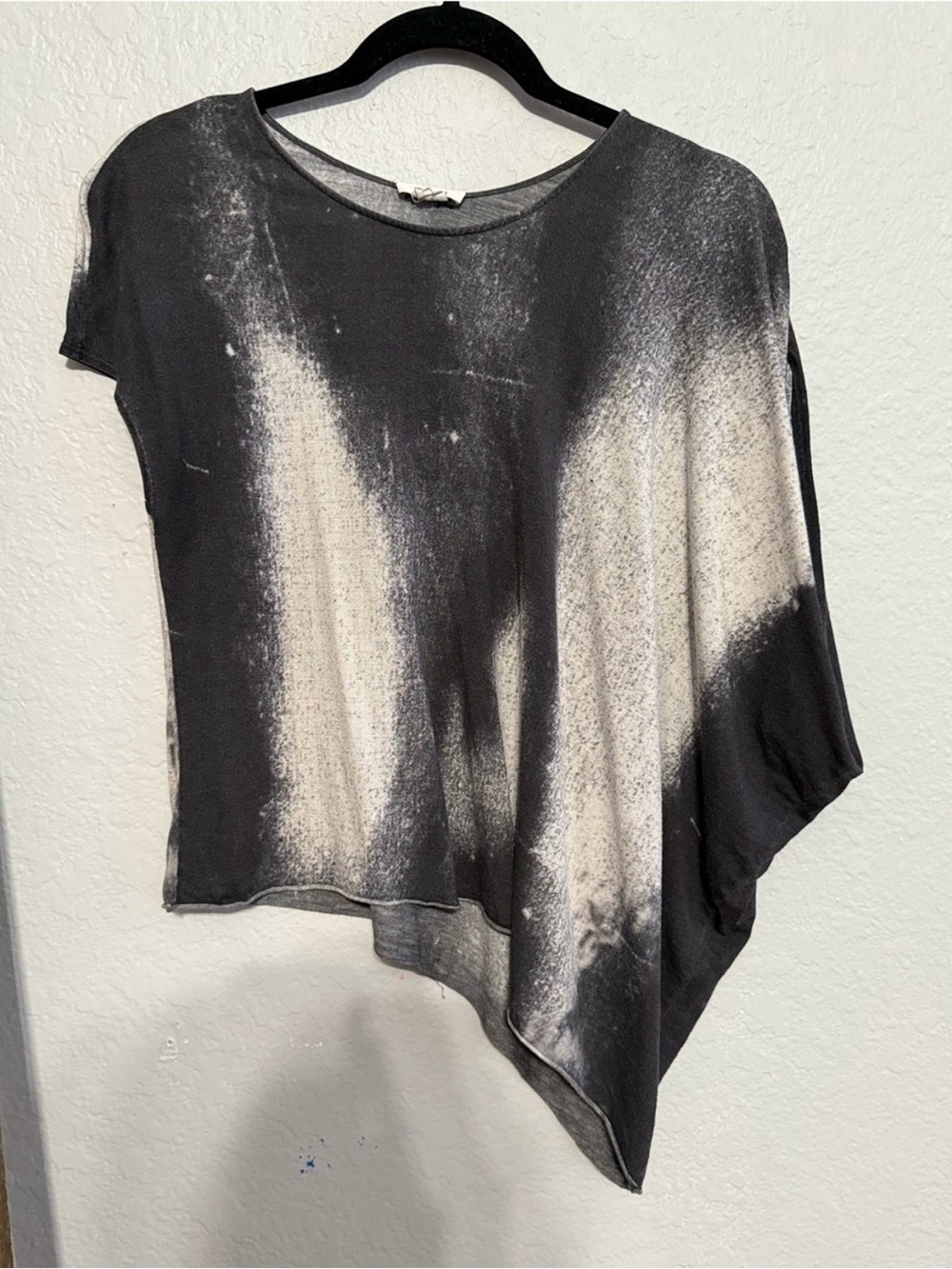Helmut Lang Black and White Asymmetrical Tunic Top